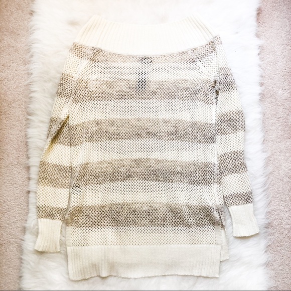 NWT American Eagle Cream Striped Sweater - Picture 7 of 7